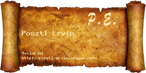 Posztl Ervin névjegykártya